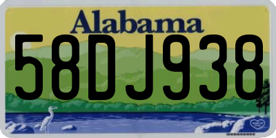 AL license plate 58DJ938