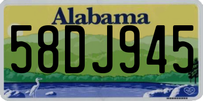 AL license plate 58DJ945