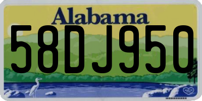 AL license plate 58DJ950