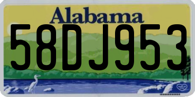AL license plate 58DJ953