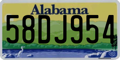 AL license plate 58DJ954