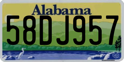 AL license plate 58DJ957