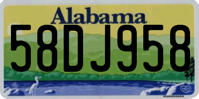 AL license plate 58DJ958