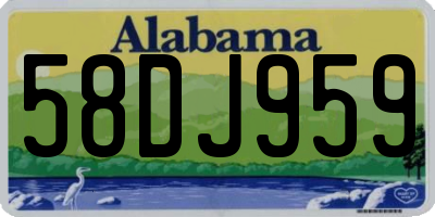 AL license plate 58DJ959