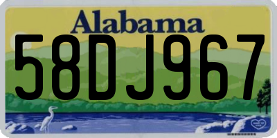 AL license plate 58DJ967