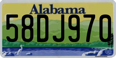 AL license plate 58DJ970