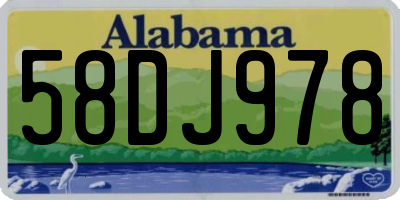 AL license plate 58DJ978