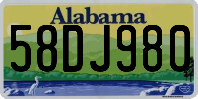 AL license plate 58DJ980