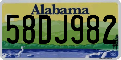 AL license plate 58DJ982