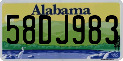 AL license plate 58DJ983