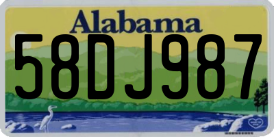 AL license plate 58DJ987