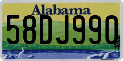 AL license plate 58DJ990