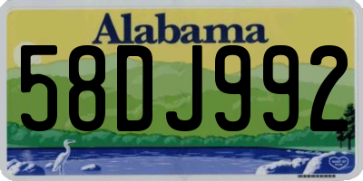AL license plate 58DJ992