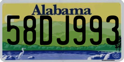 AL license plate 58DJ993