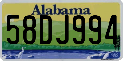 AL license plate 58DJ994