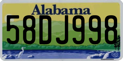 AL license plate 58DJ998