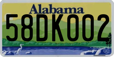 AL license plate 58DK002