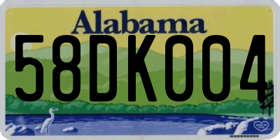 AL license plate 58DK004