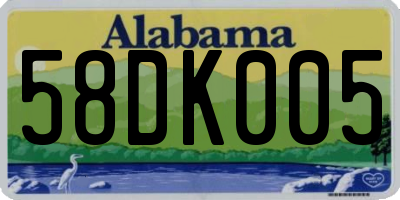 AL license plate 58DK005