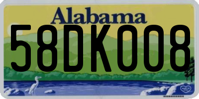 AL license plate 58DK008