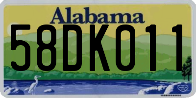 AL license plate 58DK011