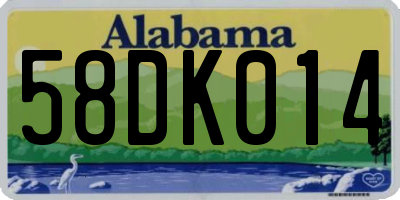 AL license plate 58DK014