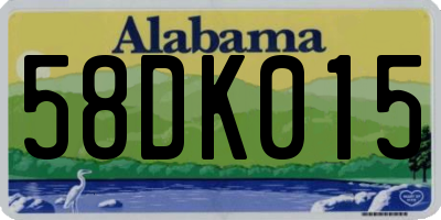 AL license plate 58DK015