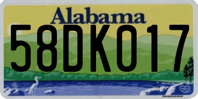 AL license plate 58DK017