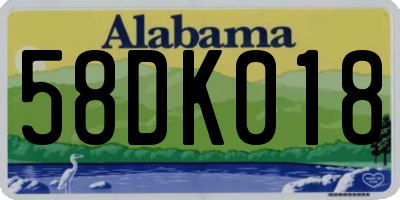 AL license plate 58DK018