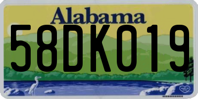 AL license plate 58DK019