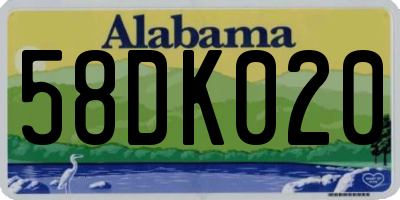 AL license plate 58DK020