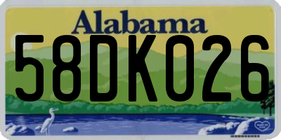 AL license plate 58DK026
