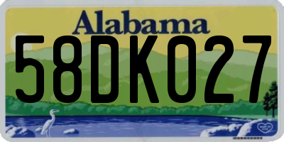 AL license plate 58DK027