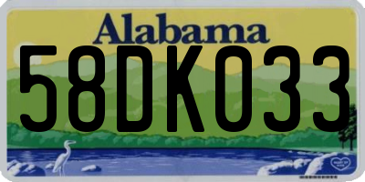 AL license plate 58DK033