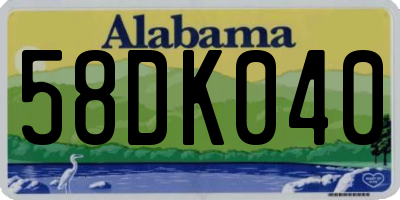 AL license plate 58DK040