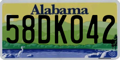 AL license plate 58DK042