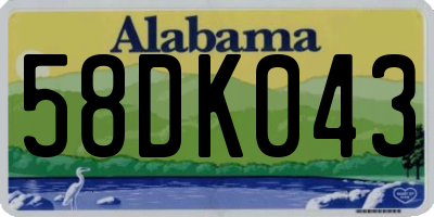 AL license plate 58DK043