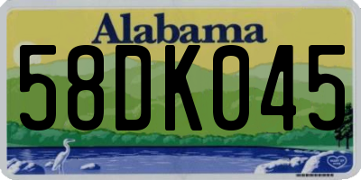 AL license plate 58DK045