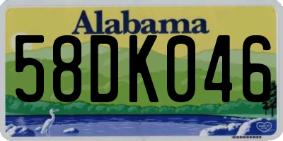 AL license plate 58DK046