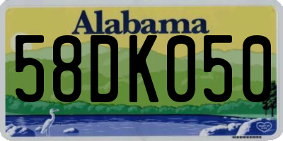 AL license plate 58DK050