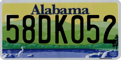 AL license plate 58DK052