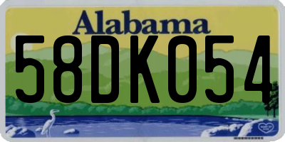 AL license plate 58DK054