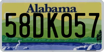 AL license plate 58DK057