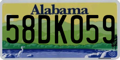 AL license plate 58DK059