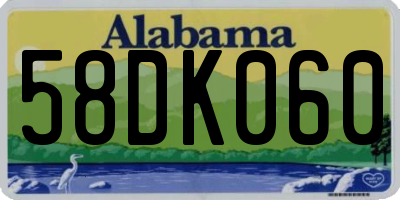 AL license plate 58DK060