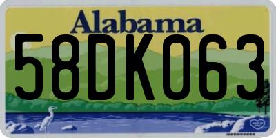 AL license plate 58DK063
