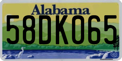 AL license plate 58DK065