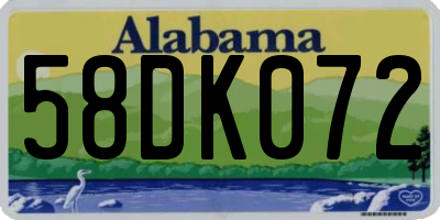 AL license plate 58DK072