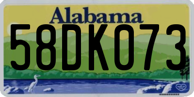 AL license plate 58DK073