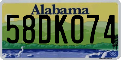 AL license plate 58DK074